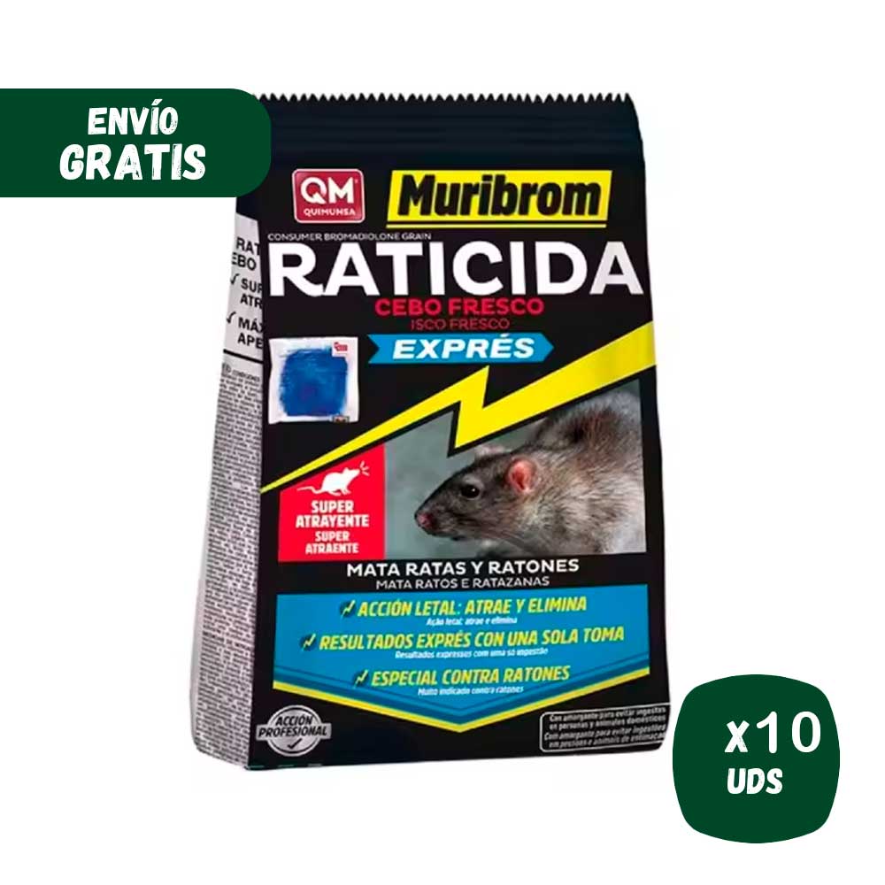 Raticida MURIBROM CEBO FRESCO EXPRÉS, mata ratas y ratones (Brodifacoum) - Image 12