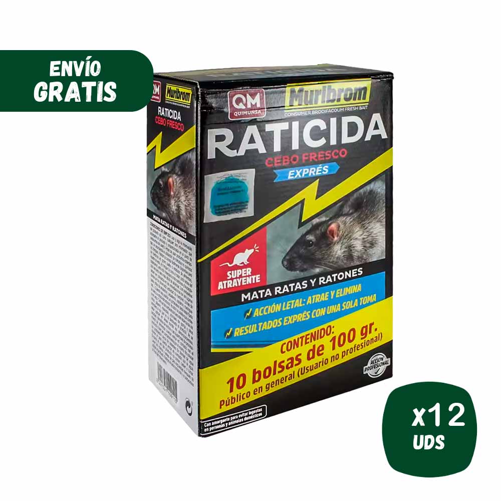 Raticida MURIBROM CEBO FRESCO EXPRÉS, mata ratas y ratones (Brodifacoum) - Image 4