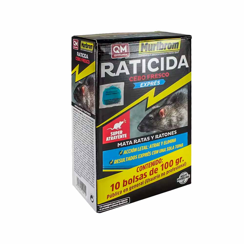 Raticida MURIBROM CEBO FRESCO EXPRÉS, mata ratas y ratones (Brodifacoum) - Image 6