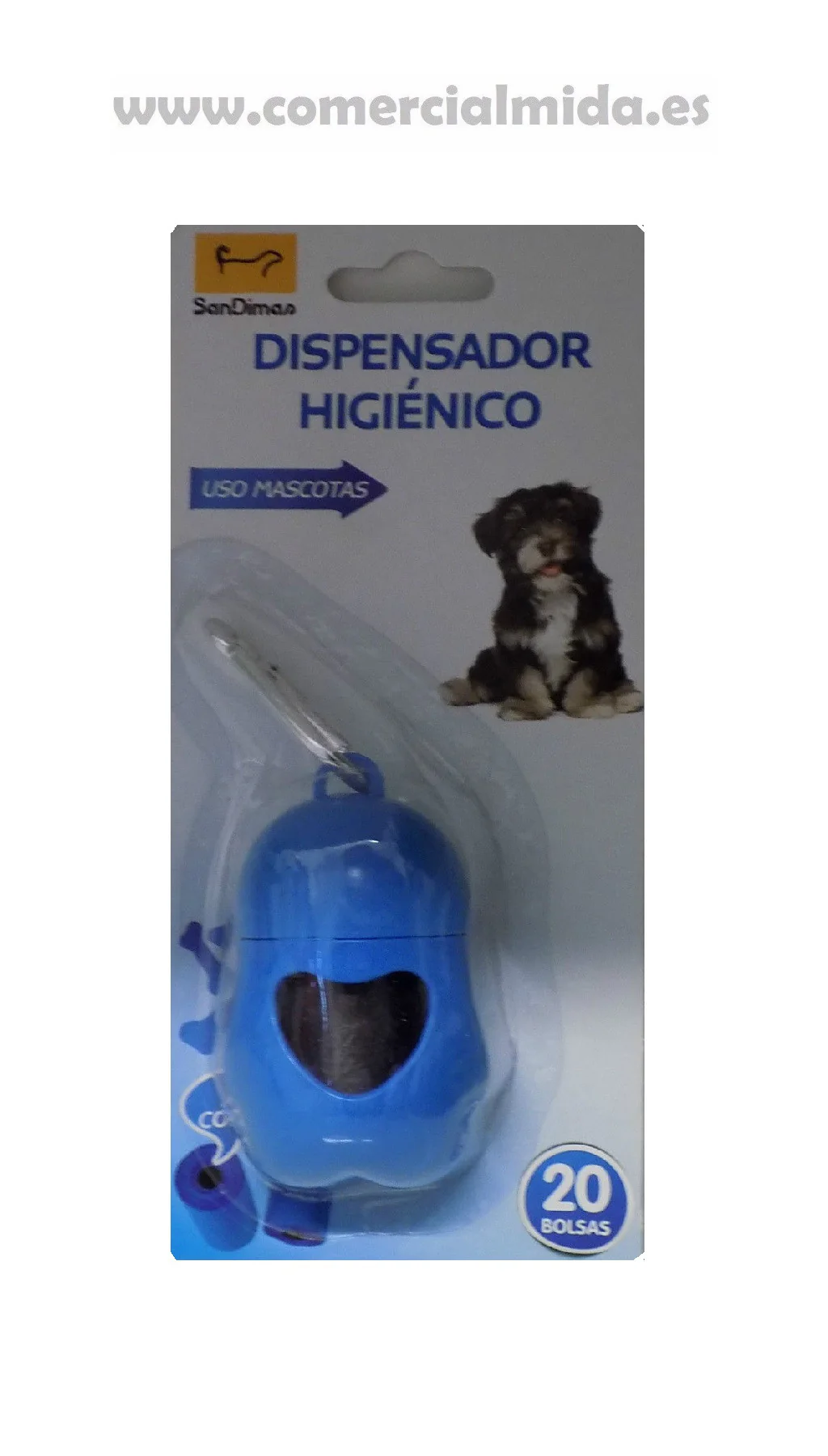 Dispensador bolsas higiénicas SANDIMAS con mosquetón de enganche - Image 3