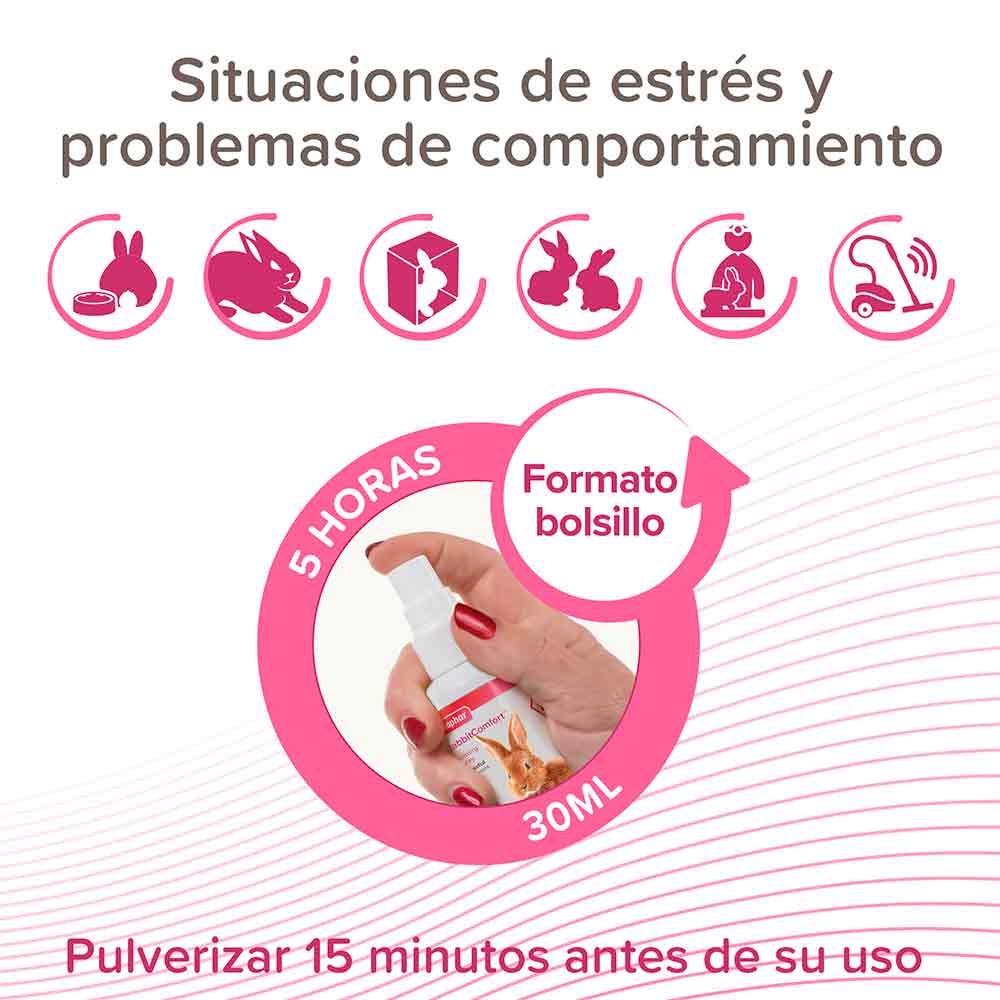 Spray difusor de feromonas calmantes para Conejos 30 ml RabbitComfort BEAPHAR - Image 2